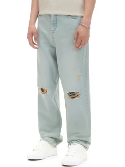 Clearance Cropp Jasne jeansy loose baggy niebieski