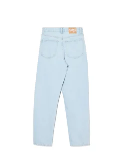 Best Cropp Jasne jeansy mom z wysokim stanem niebieski