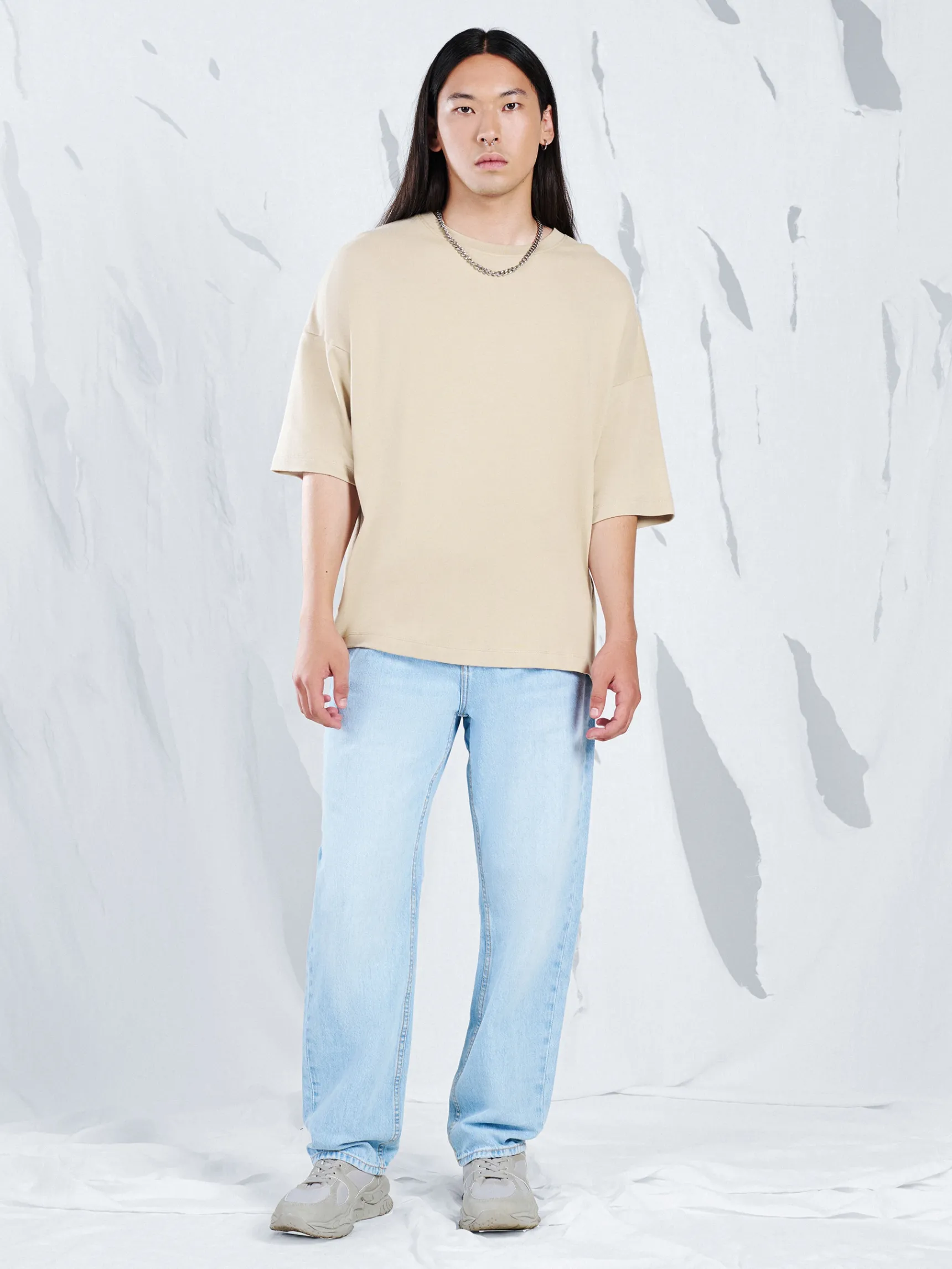 Fashion Cropp Jasne jeansy relaxed niebieski