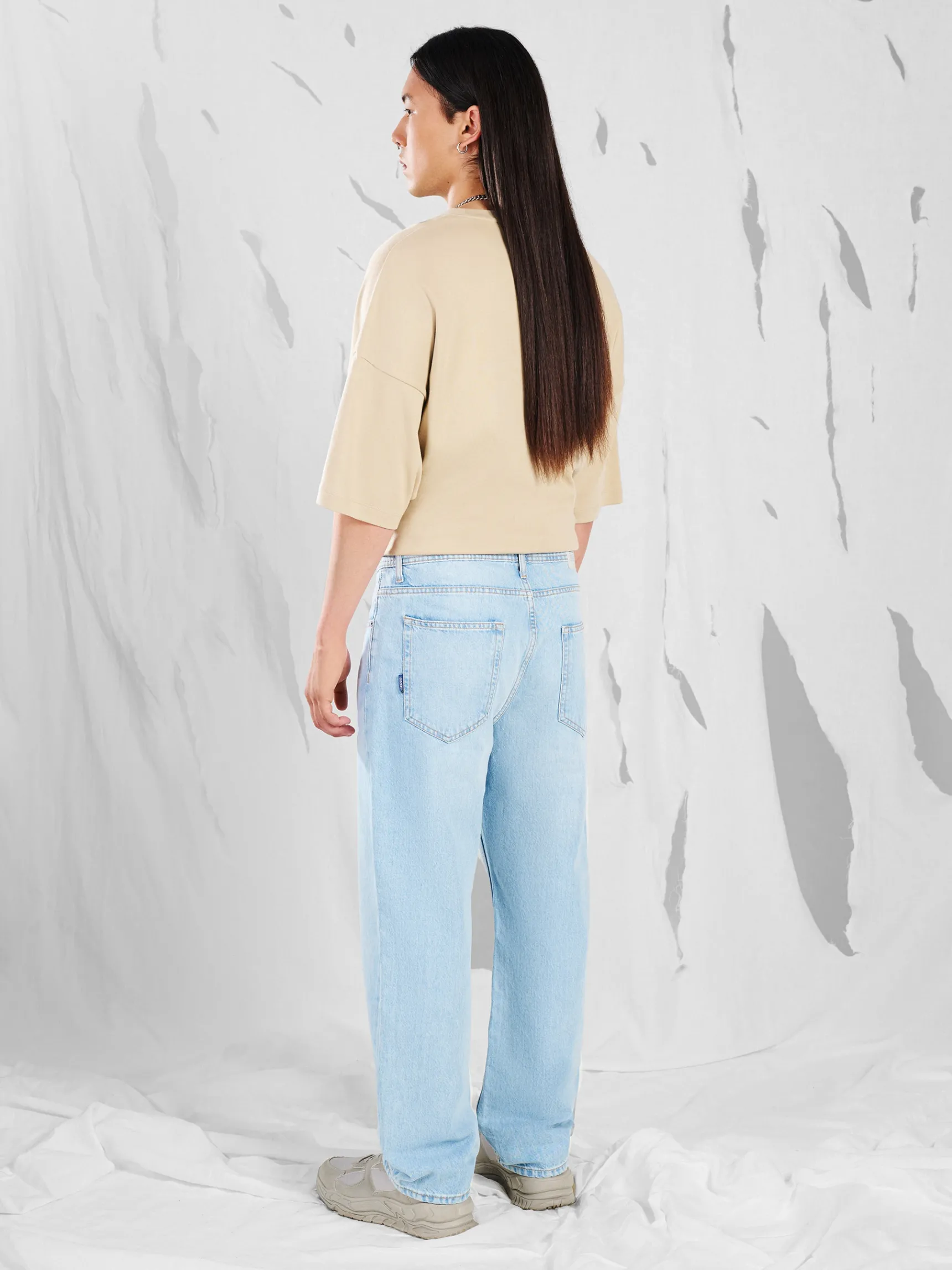 Fashion Cropp Jasne jeansy relaxed niebieski