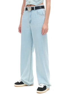 Fashion Cropp Jasne jeansy retro wide leg niebieski