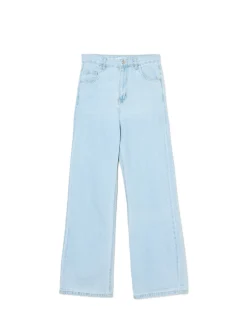 Fashion Cropp Jasne jeansy retro wide leg niebieski