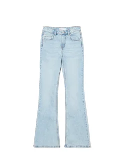 Best Cropp Jasne jeansy skinny flare niebieski