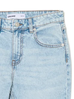 Best Cropp Jasne jeansy skinny flare niebieski