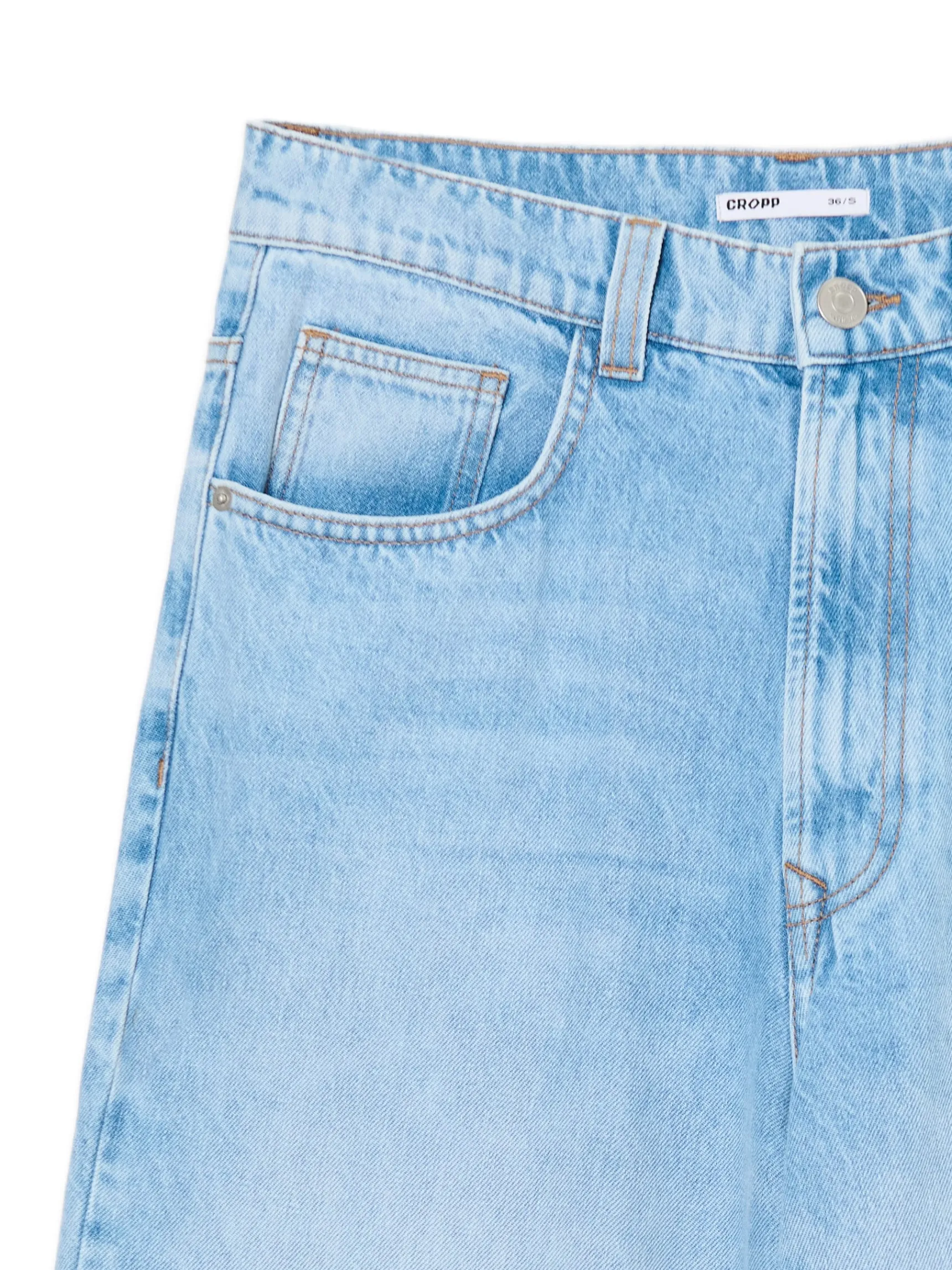 Fashion Cropp Jasne jeansy super baggy niebieski
