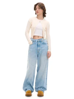 Fashion Cropp Jasne jeansy super baggy niebieski