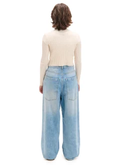 Fashion Cropp Jasne jeansy super baggy niebieski