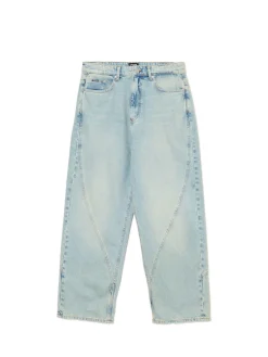 Best Cropp Jasne jeansy super baggy niebieski