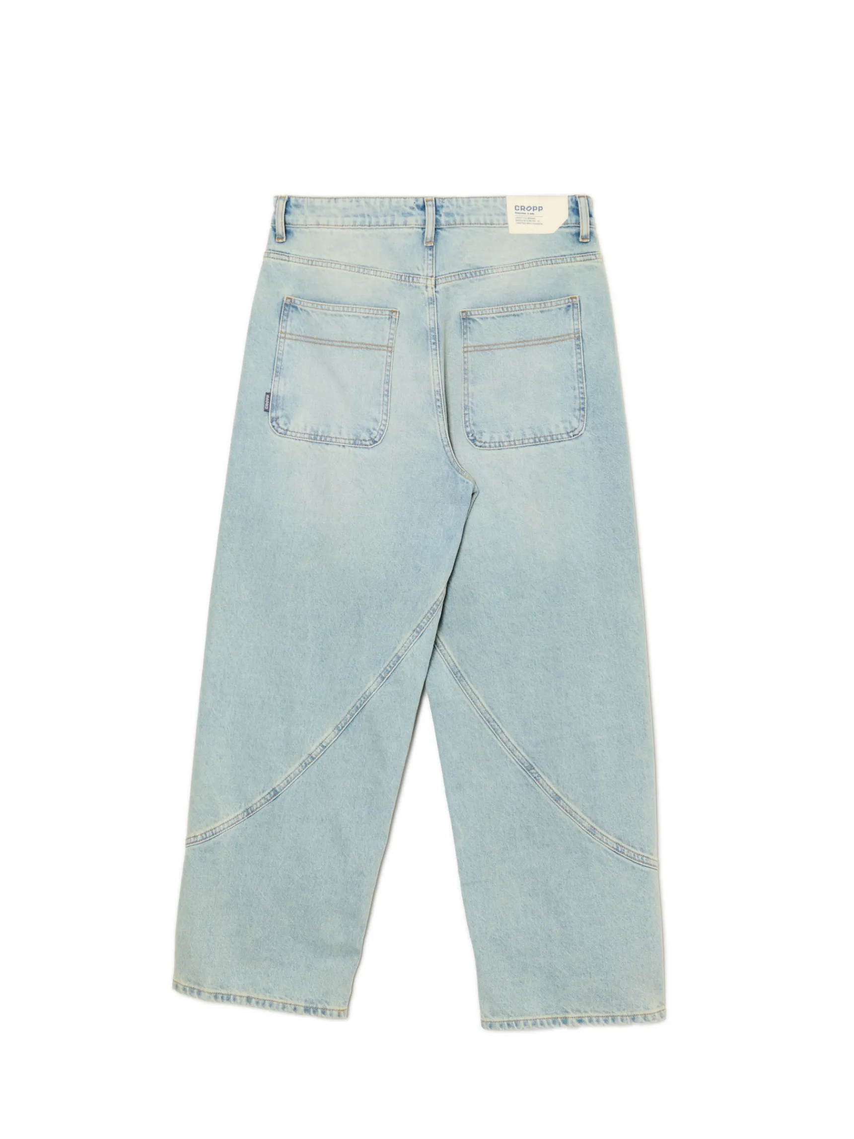 Best Cropp Jasne jeansy super baggy niebieski
