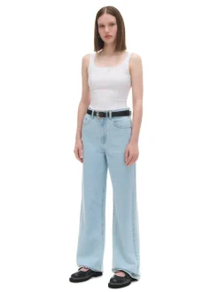 Fashion Cropp Jasne jeansy wide leg TALL niebieski