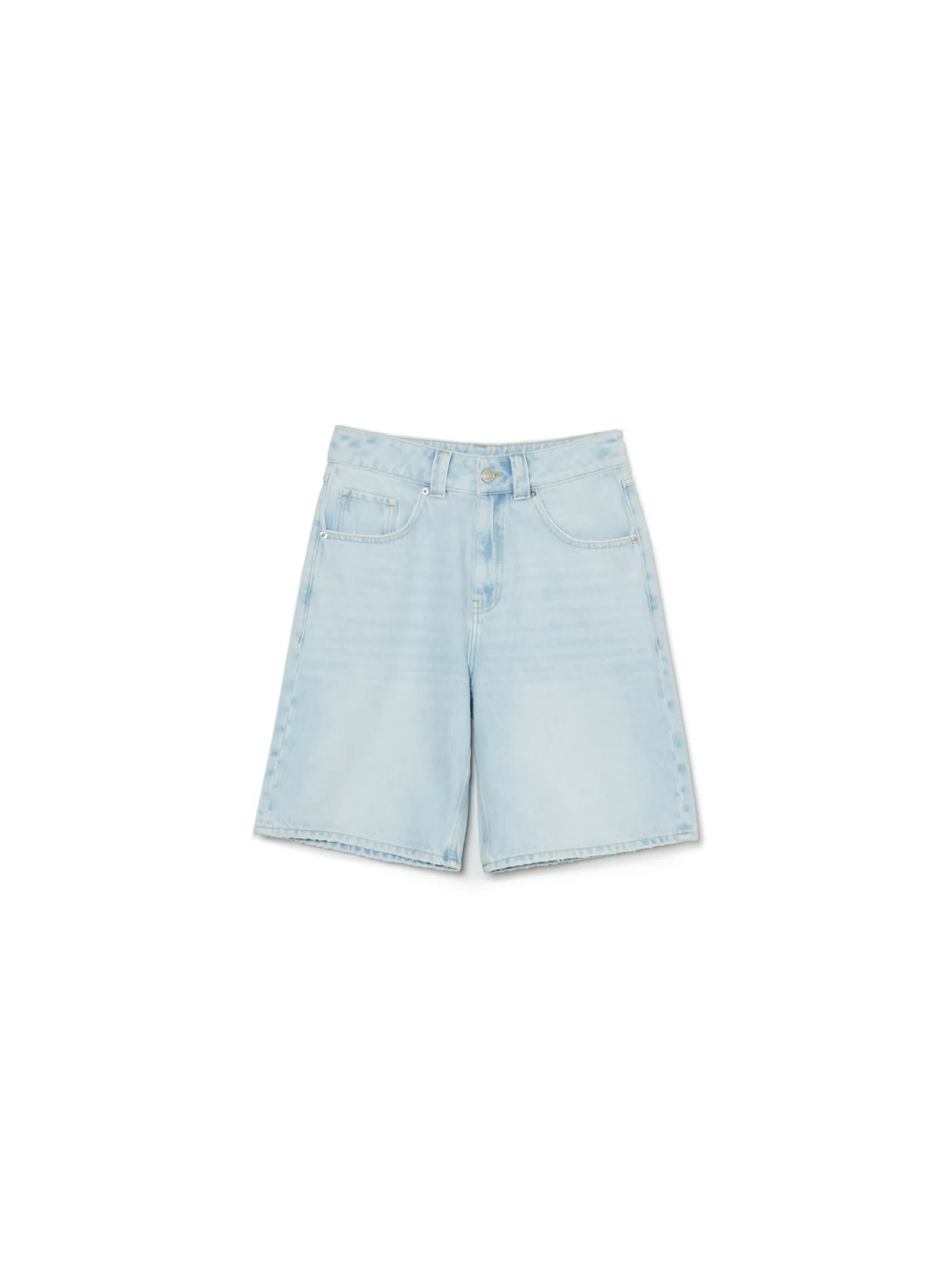 Online Cropp Jasne szorty denim bermudy niebieski