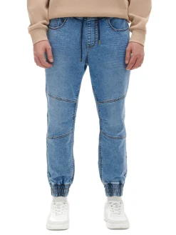 Best Cropp Jasnoe jeansowe joggery niebieski