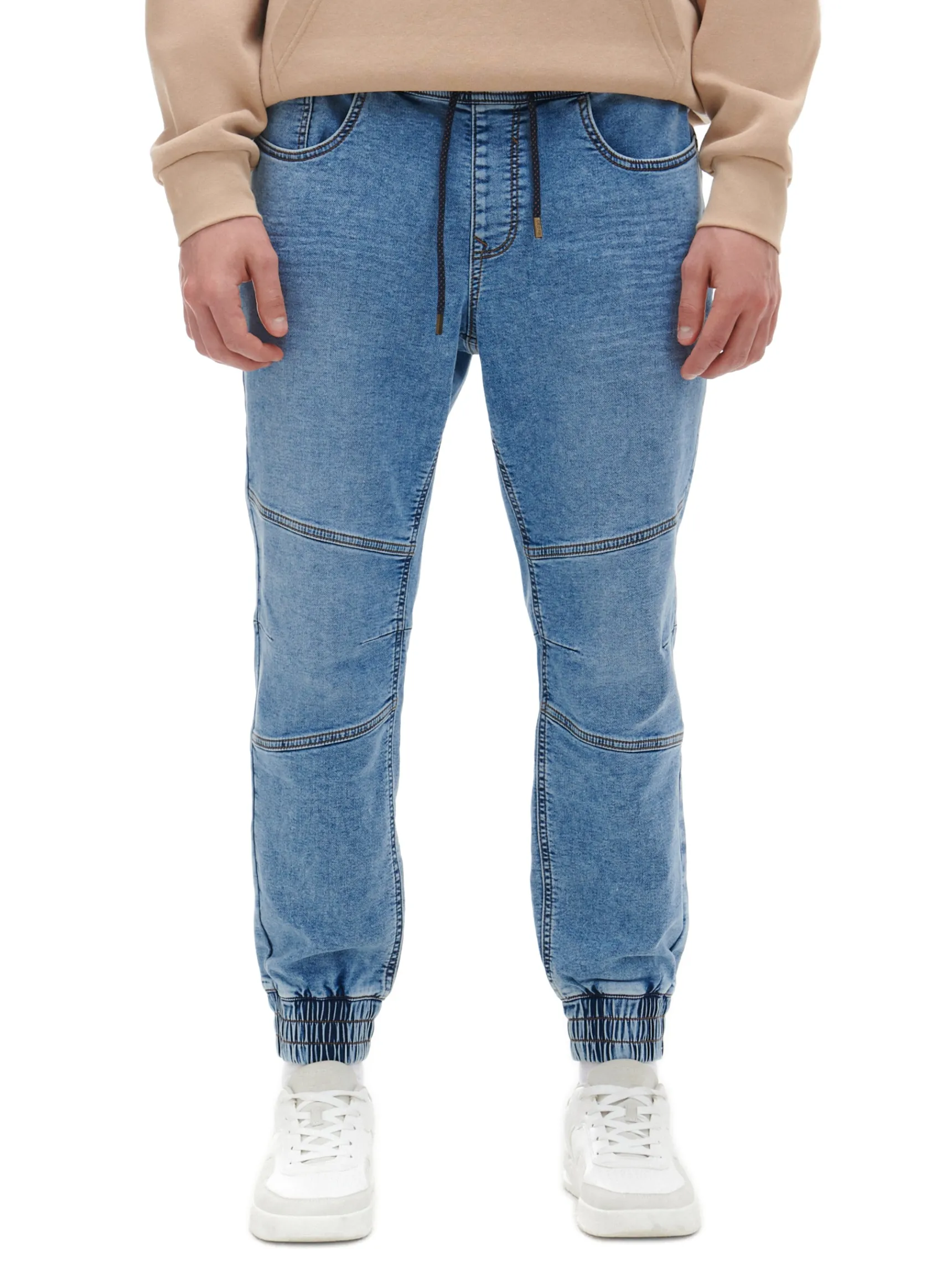 Best Cropp Jasnoe jeansowe joggery niebieski