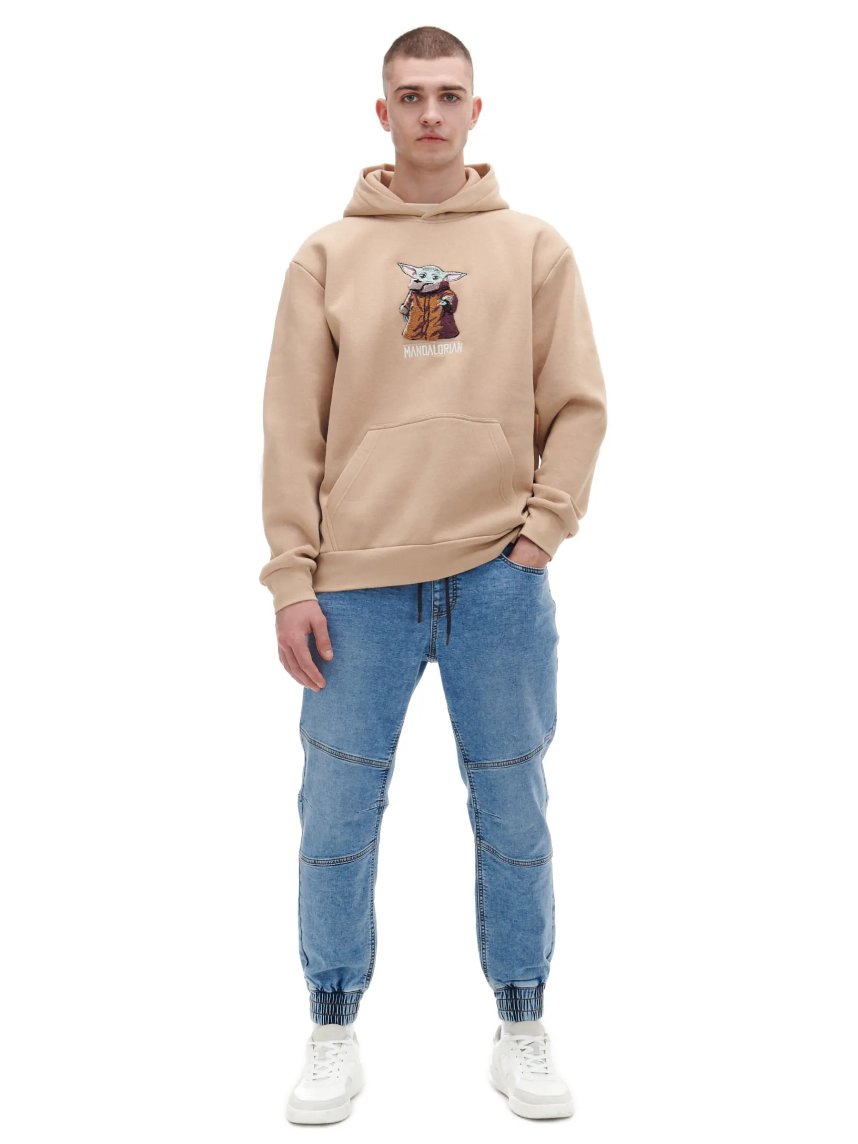 Best Cropp Jasnoe jeansowe joggery niebieski
