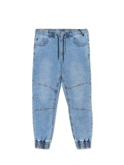 Best Cropp Jasnoe jeansowe joggery niebieski