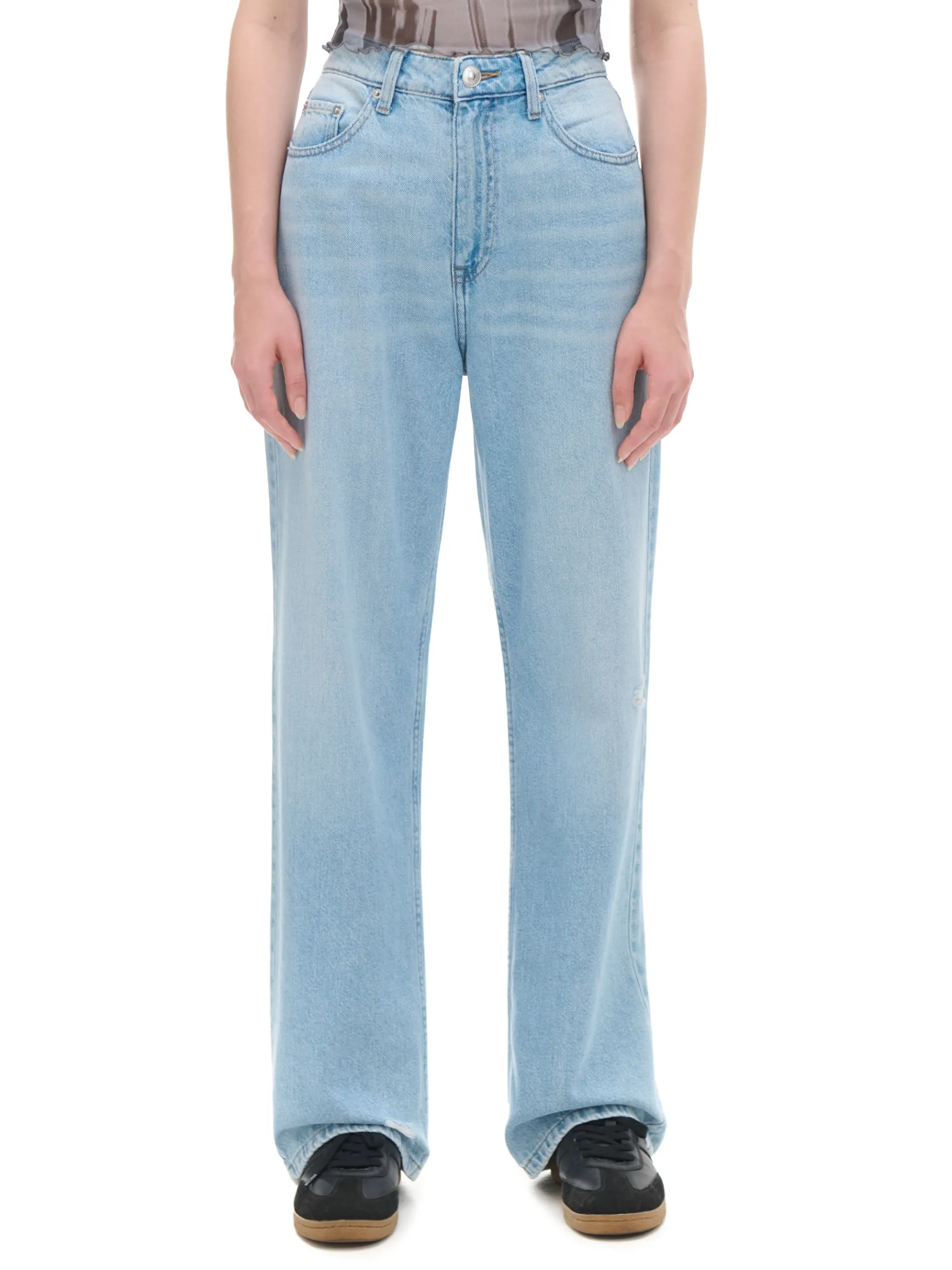 Best Cropp Jasnoe jeansy baggy niebieski