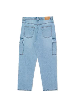 Discount Cropp Jasnoe jeansy loose cargo niebieski