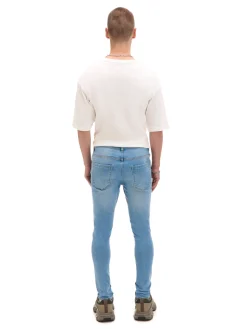 Outlet Cropp Jasnoe jeansy skinny niebieski