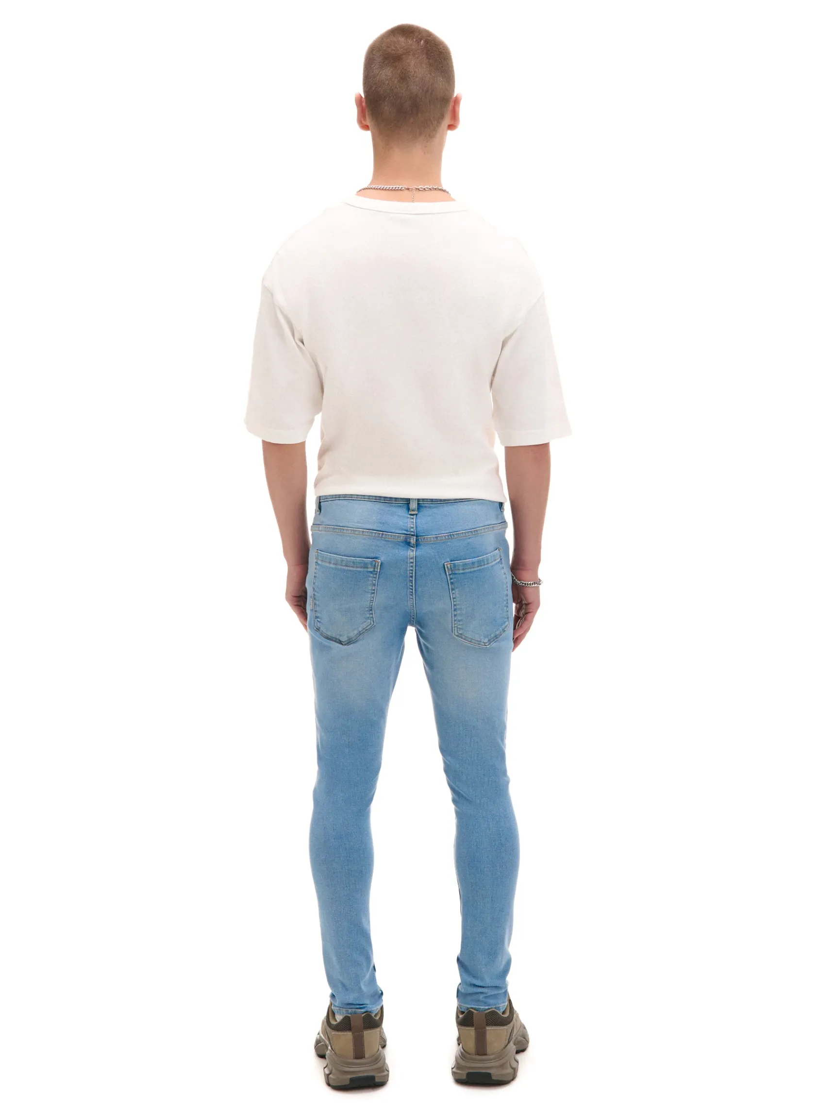 Outlet Cropp Jasnoe jeansy skinny niebieski
