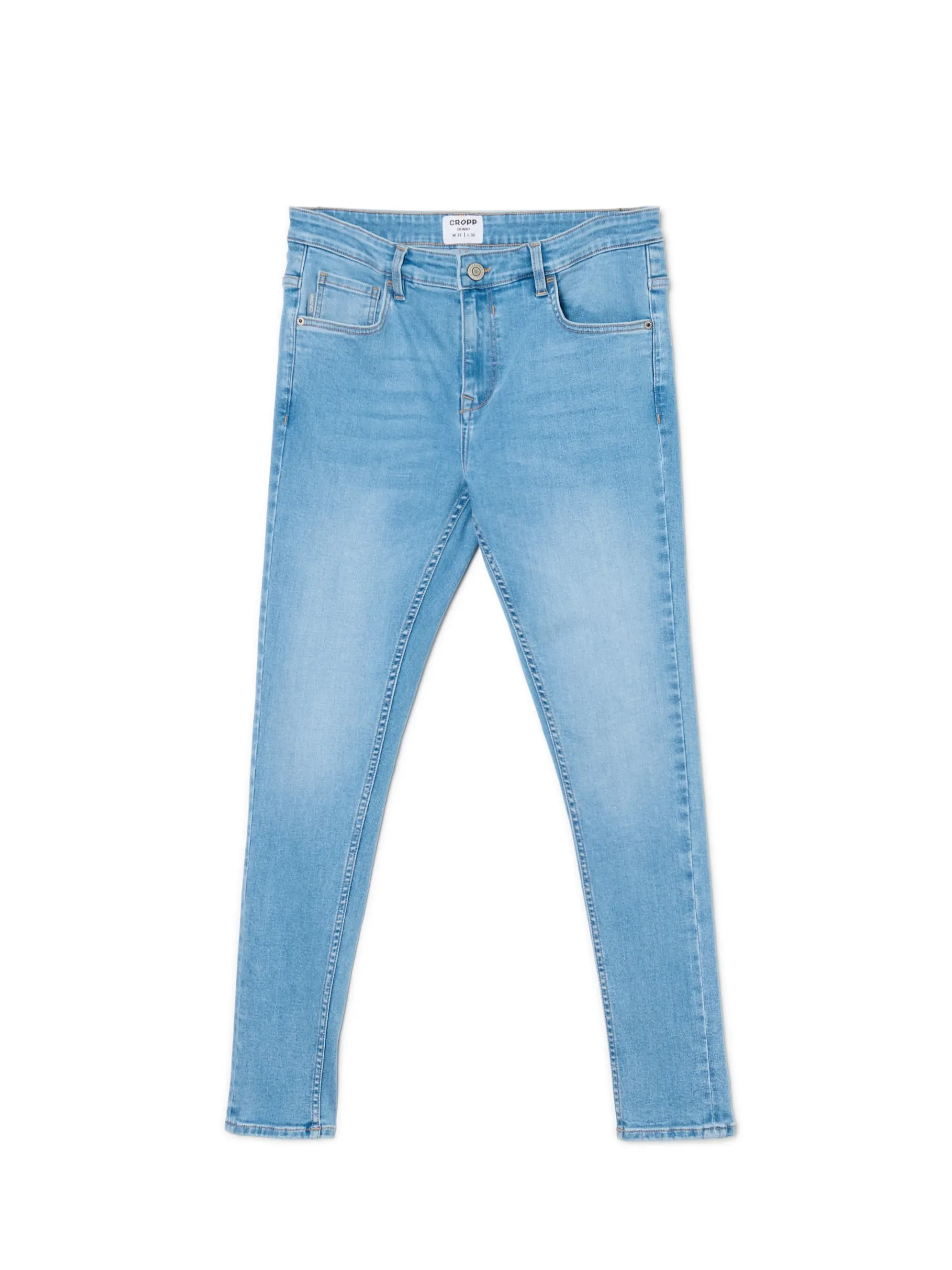 Outlet Cropp Jasnoe jeansy skinny niebieski