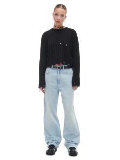 Clearance Cropp Jasnoe jeansy wide leg niebieski
