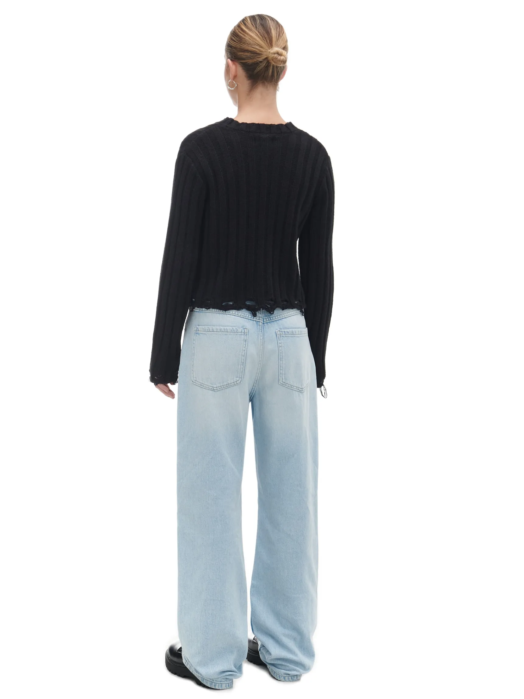 Clearance Cropp Jasnoe jeansy wide leg niebieski