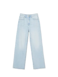 Clearance Cropp Jasnoe jeansy wide leg niebieski
