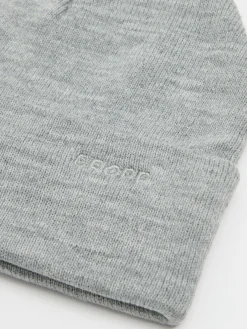 Fashion Cropp Jasnoszara czapka beanie z naszywką jasnyszary