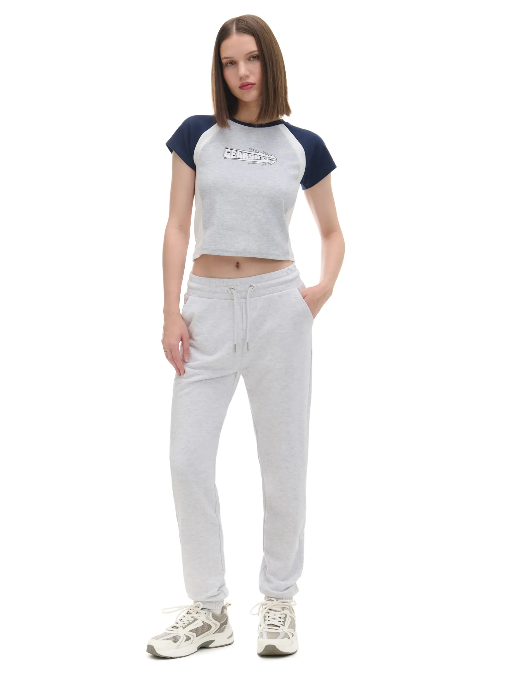 Sale Cropp Jasnoszare dresowe joggery jasnyszary