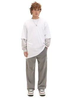 Clearance Cropp Jasnoszare spodnie jogger loose jasnyszary