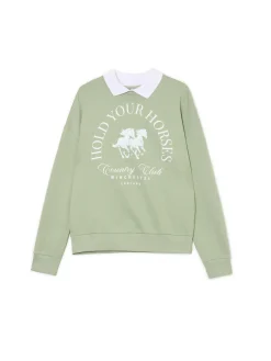 Fashion Cropp Jasnozielona bluza z kołnierzykiem zielony