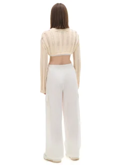 Fashion Cropp Jasny krótki sweter kremowy