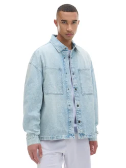 Fashion Cropp Jeansowa koszula retro niebieski