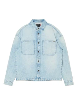 Fashion Cropp Jeansowa koszula retro niebieski