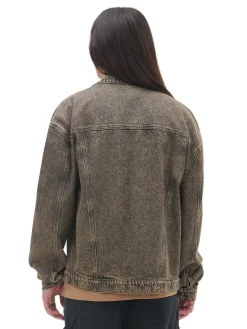 Online Cropp Jeansowa kurtka katanka oversize brązowy