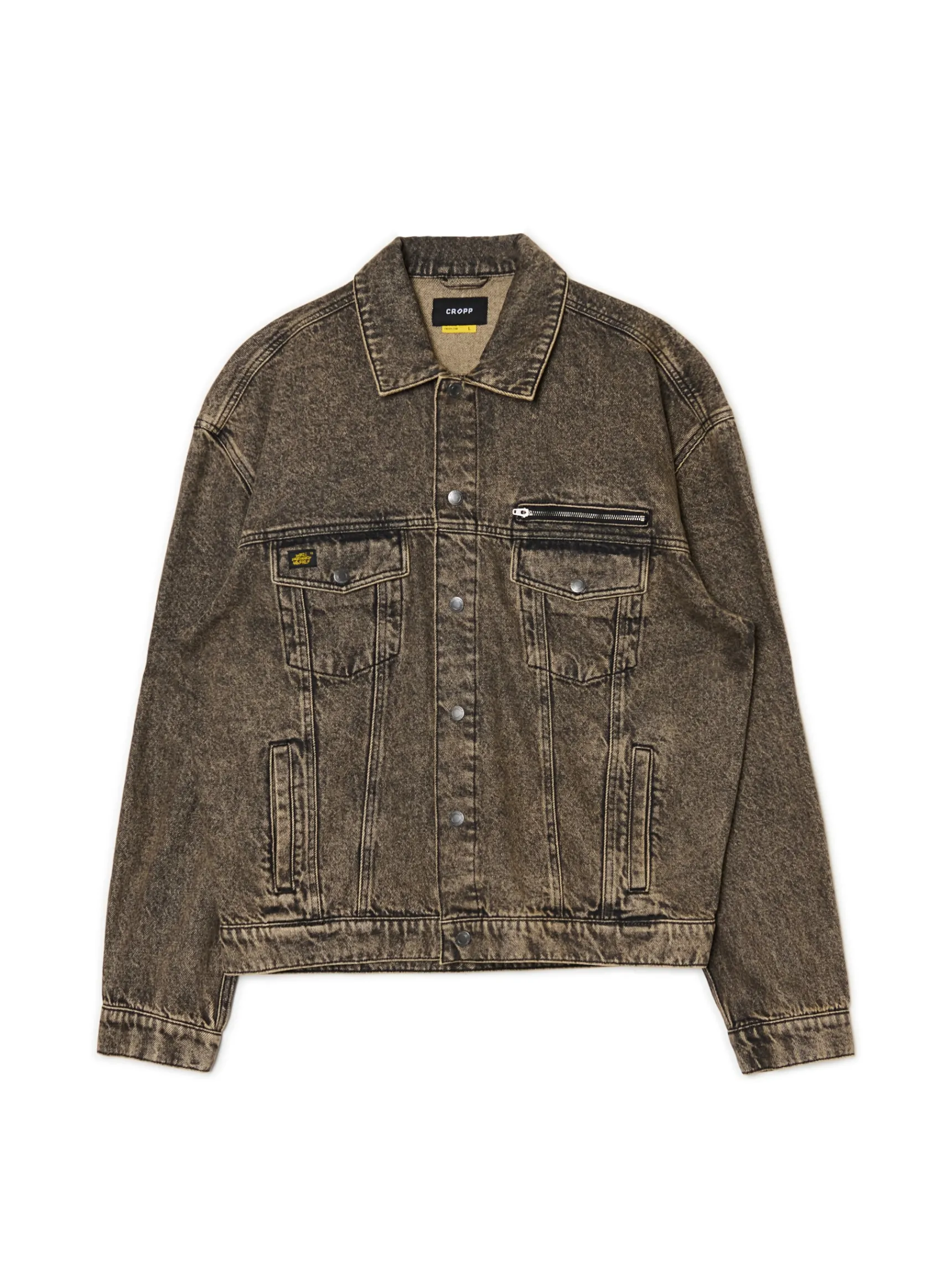 Online Cropp Jeansowa kurtka katanka oversize brązowy