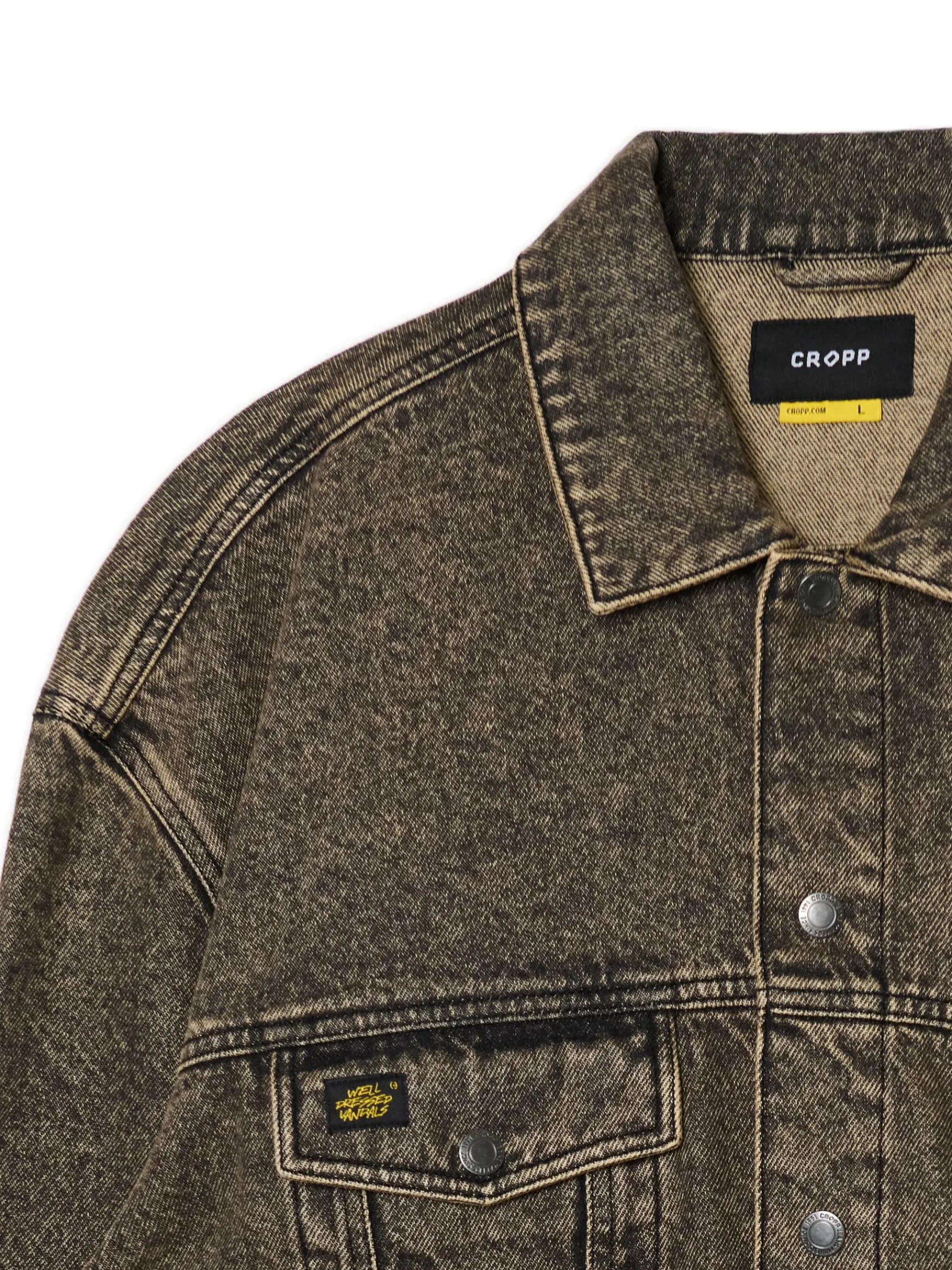 Online Cropp Jeansowa kurtka katanka oversize brązowy