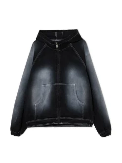 Discount Cropp Jeansowa kurtka z efektem przetarcia czarny