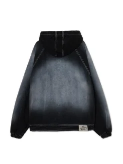 Discount Cropp Jeansowa kurtka z efektem przetarcia czarny