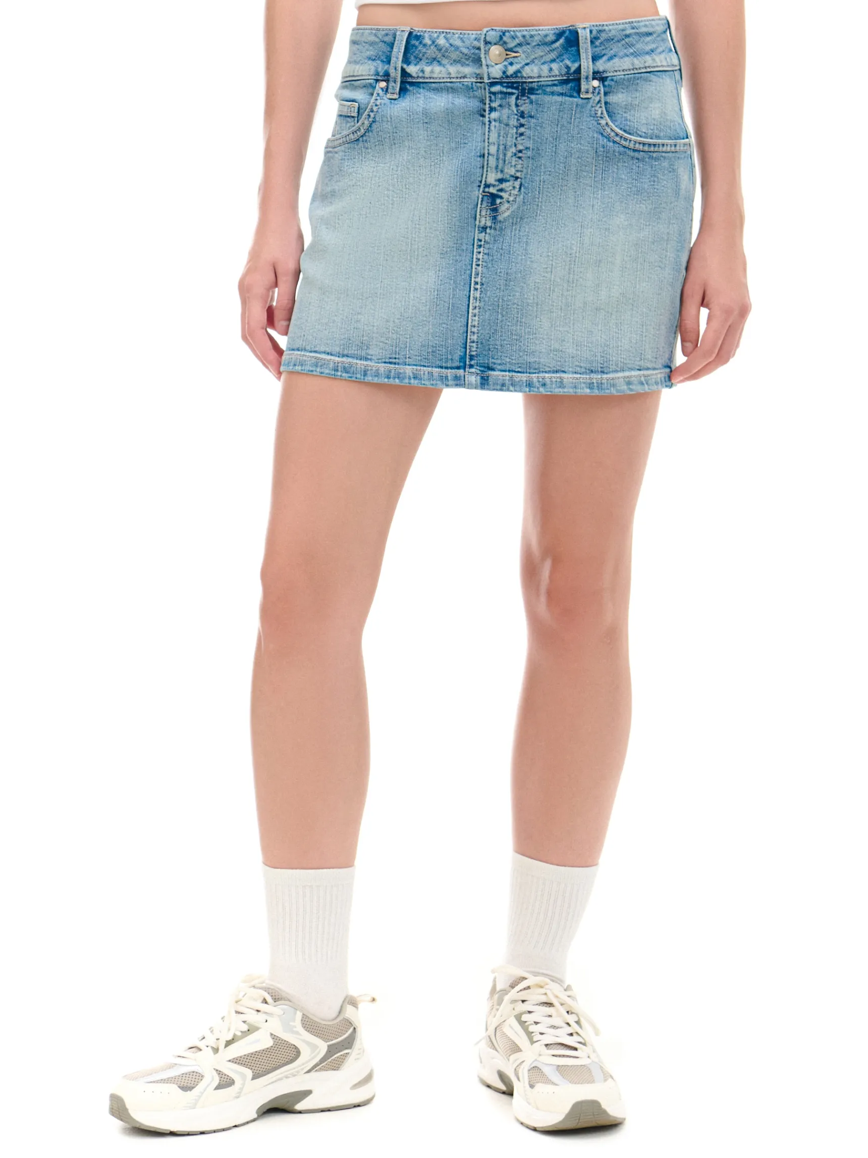 Discount Cropp Jeansowa spódnica mini niebieski