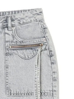 Clearance Cropp Jeansowa spódnica mini jasnyszary