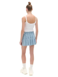Best Cropp Jeansowa spódniczka z zakładkami błękitny