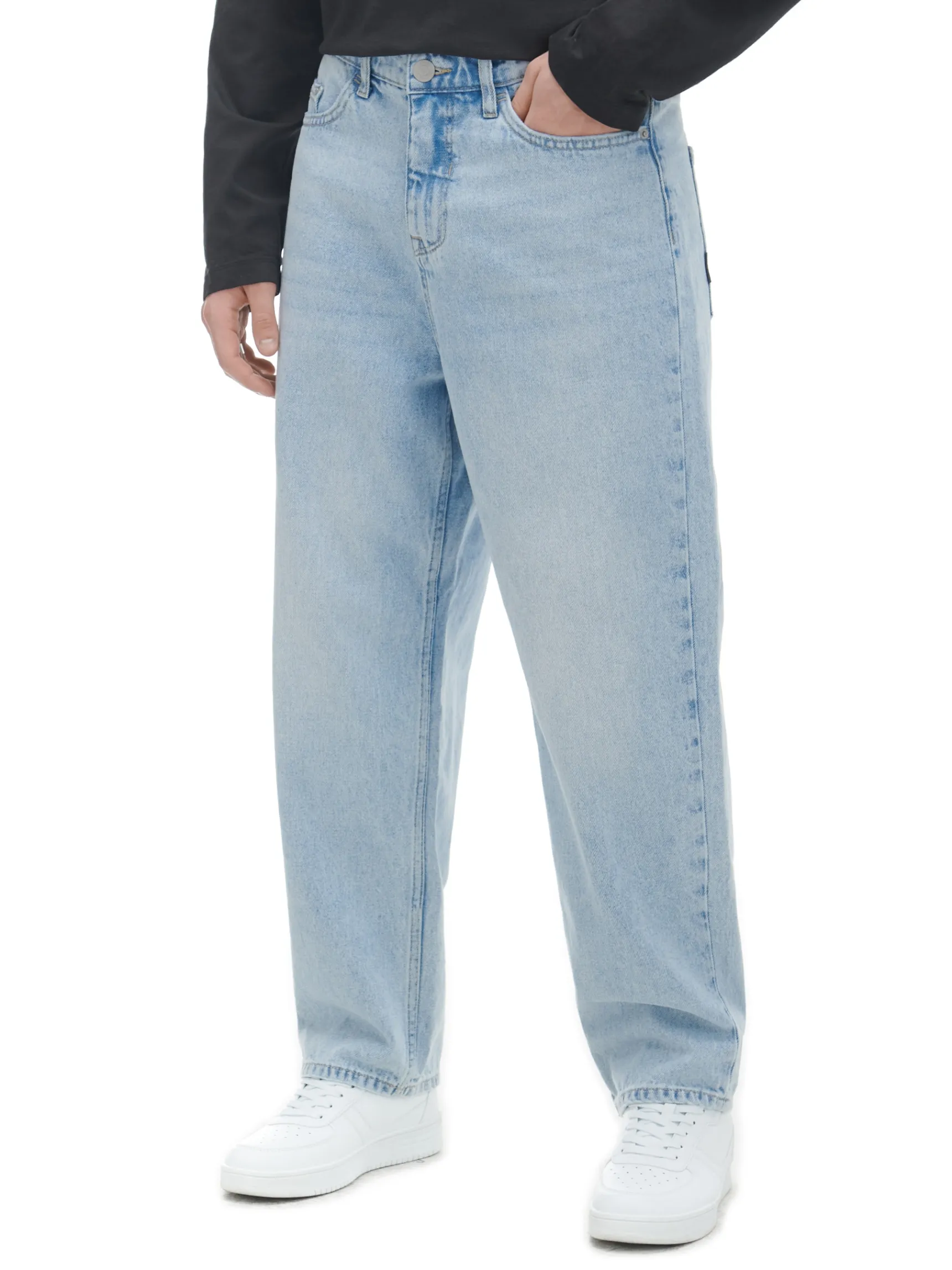Outlet Cropp Jeansy baggy niebieski