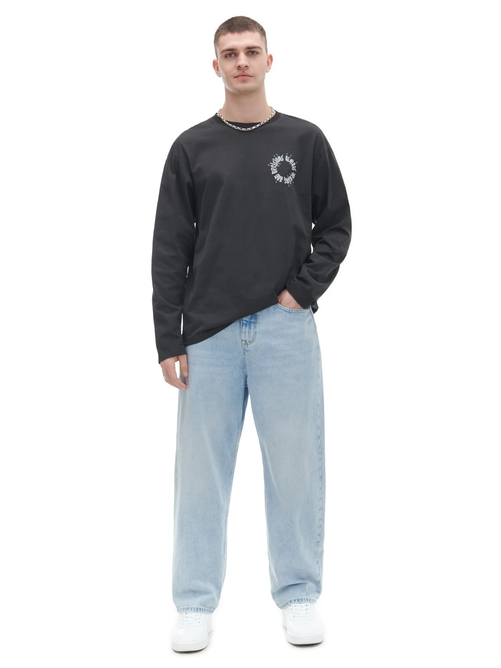 Outlet Cropp Jeansy baggy niebieski