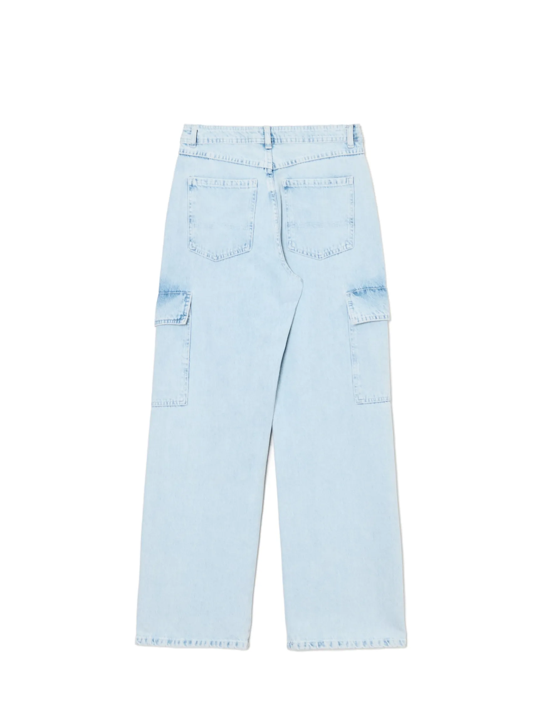 New Cropp Jeansy baggy PETITE niebieski