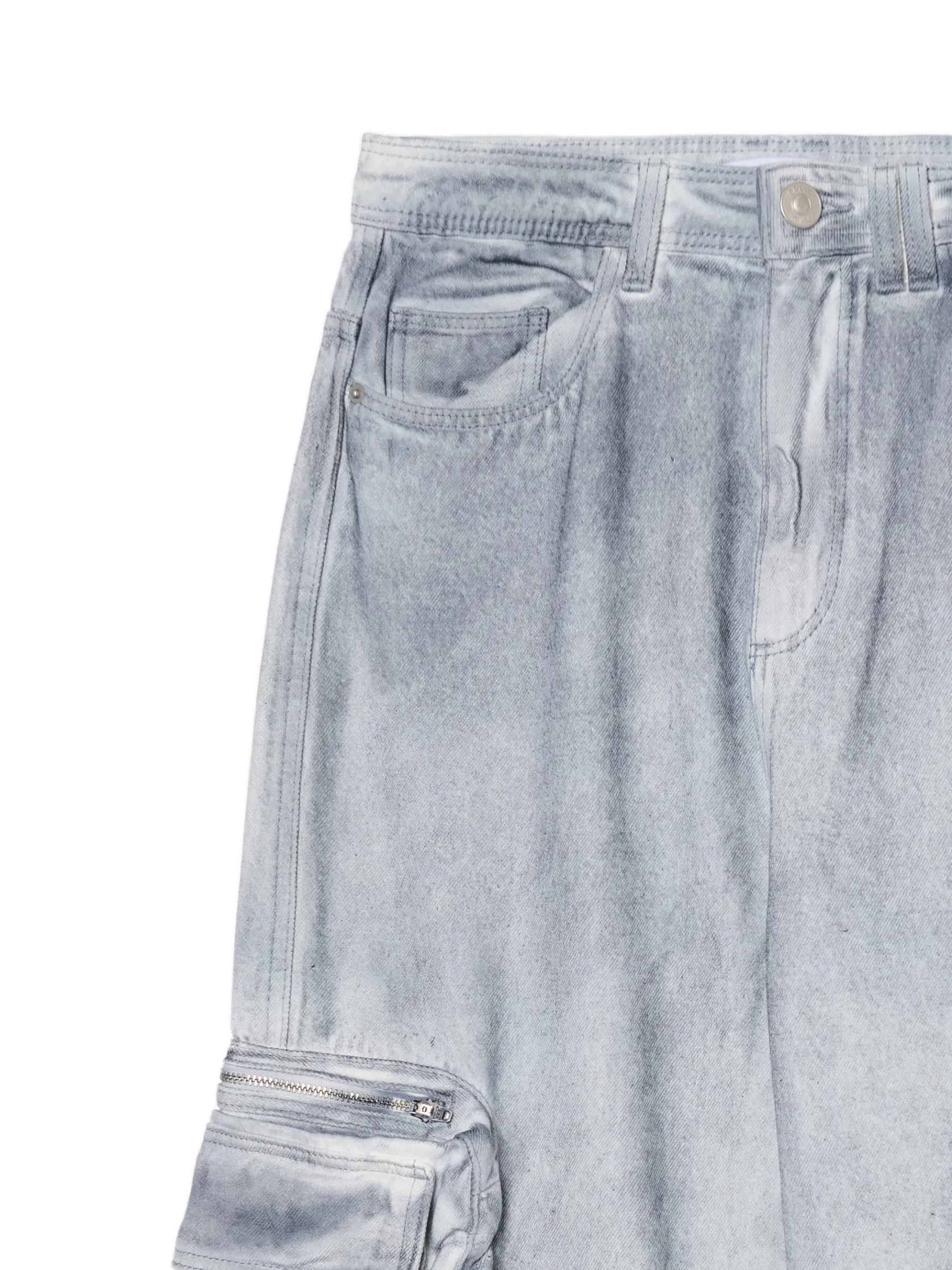 Sale Cropp Jeansy baggy z efektem sprania jasnyszary