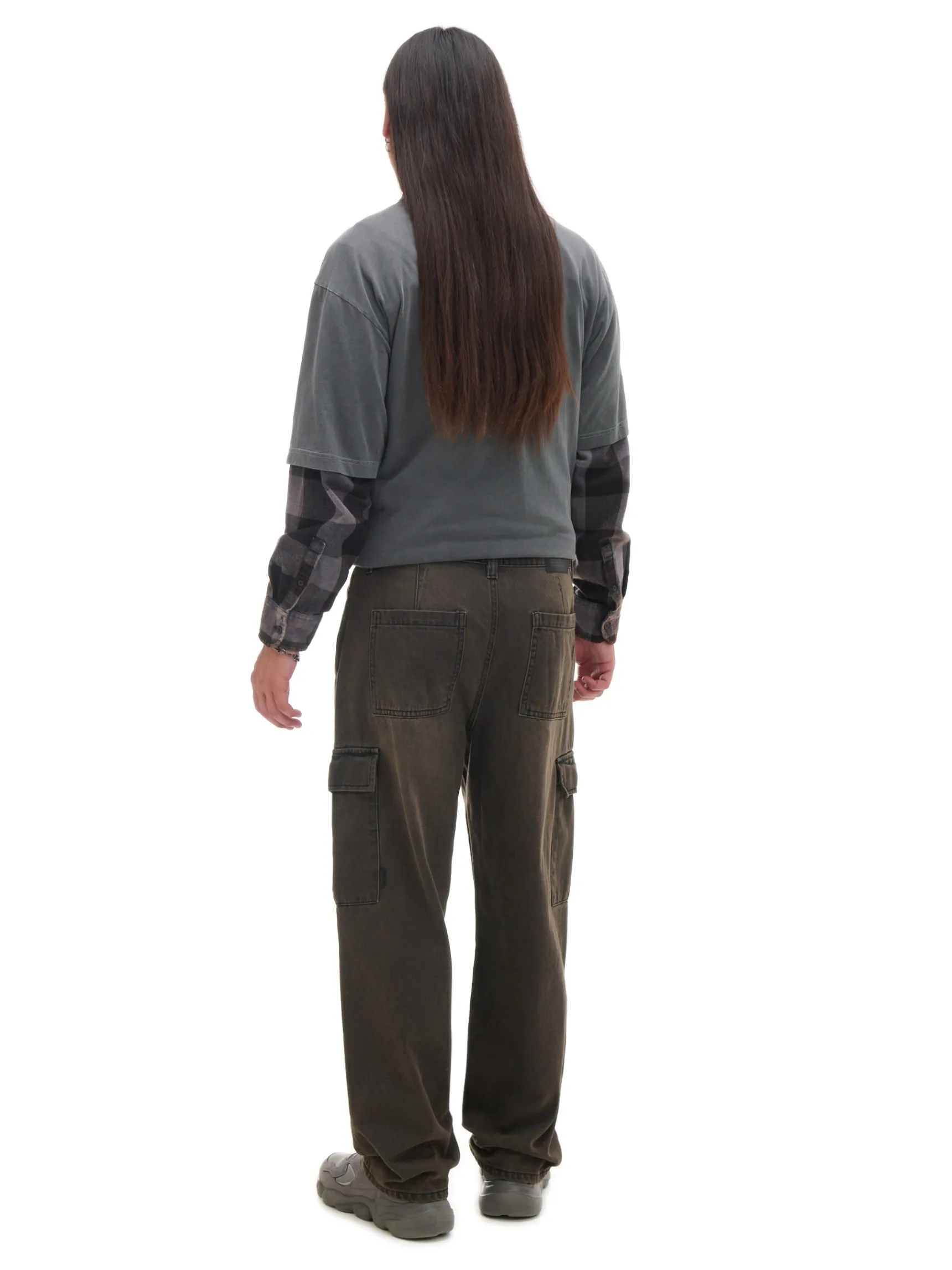Fashion Cropp Jeansy baggy z kieszeniami cargo brązowy