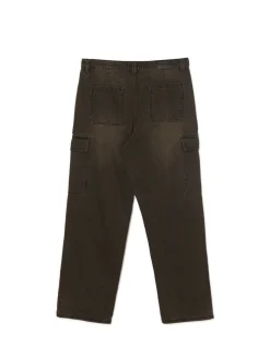 Fashion Cropp Jeansy baggy z kieszeniami cargo brązowy