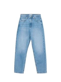 Online Cropp Jeansy mom z wysokim stanem niebieski