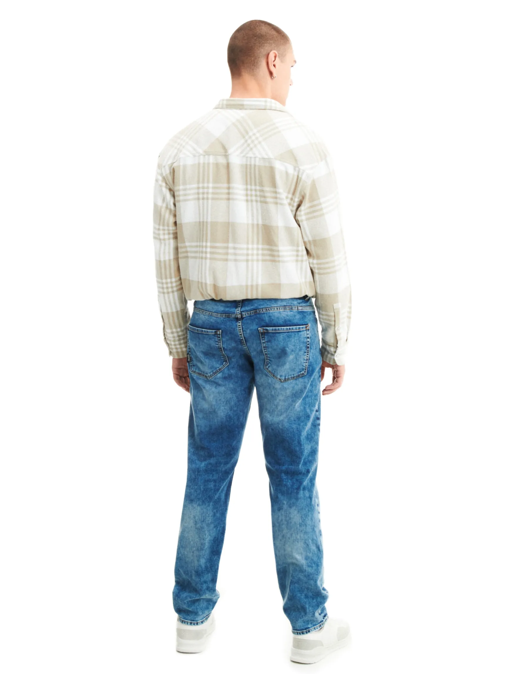 New Cropp Jeansy regular z efektem sprania niebieski